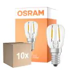 Multipack 10x Osram Special T LED E14 Tubular Filament Clear 1.6W 50lm - 824 Extra Warm White | Replaces 5W